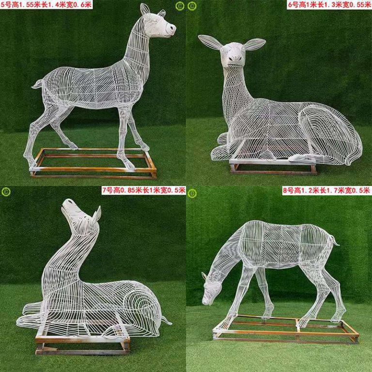 不锈钢镂空鹿雕塑 景观鹿雕塑1